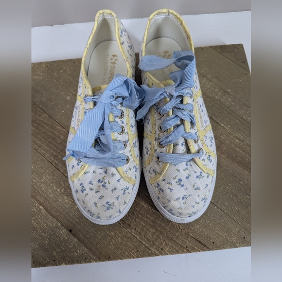 Superga x LoveShackFancy Floral Platform Sneakers – Size 38 / US 7.5 - Picture 5 of 12